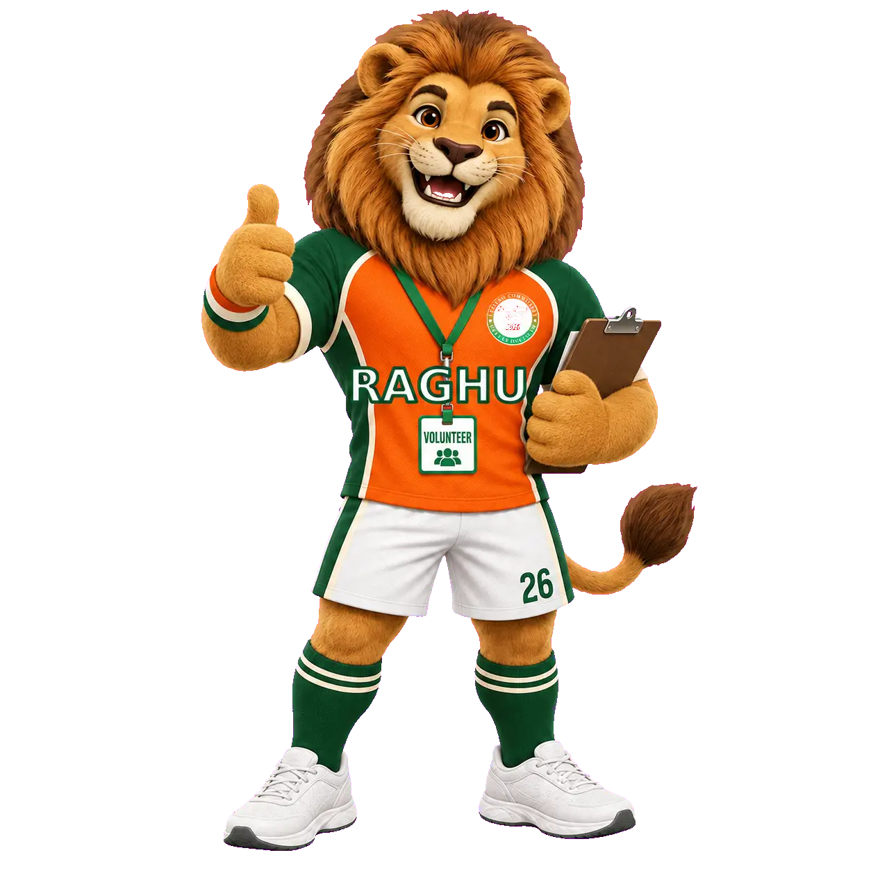 Raghu the lion as a festival volunteer