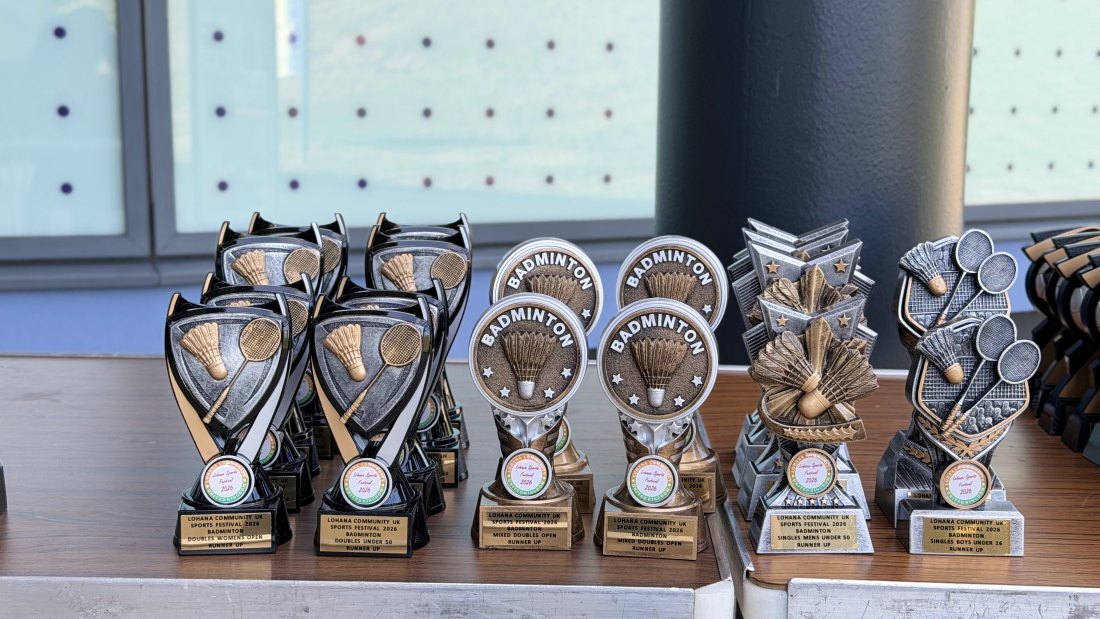 The trophy table, Festival Day at Hertfordshire Sports Village, Lohana Sports Festival 2026