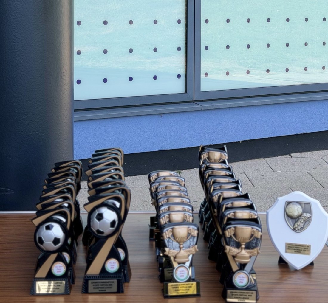 The trophy table, Festival Day at Hertfordshire Sports Village, Lohana Sports Festival 2026