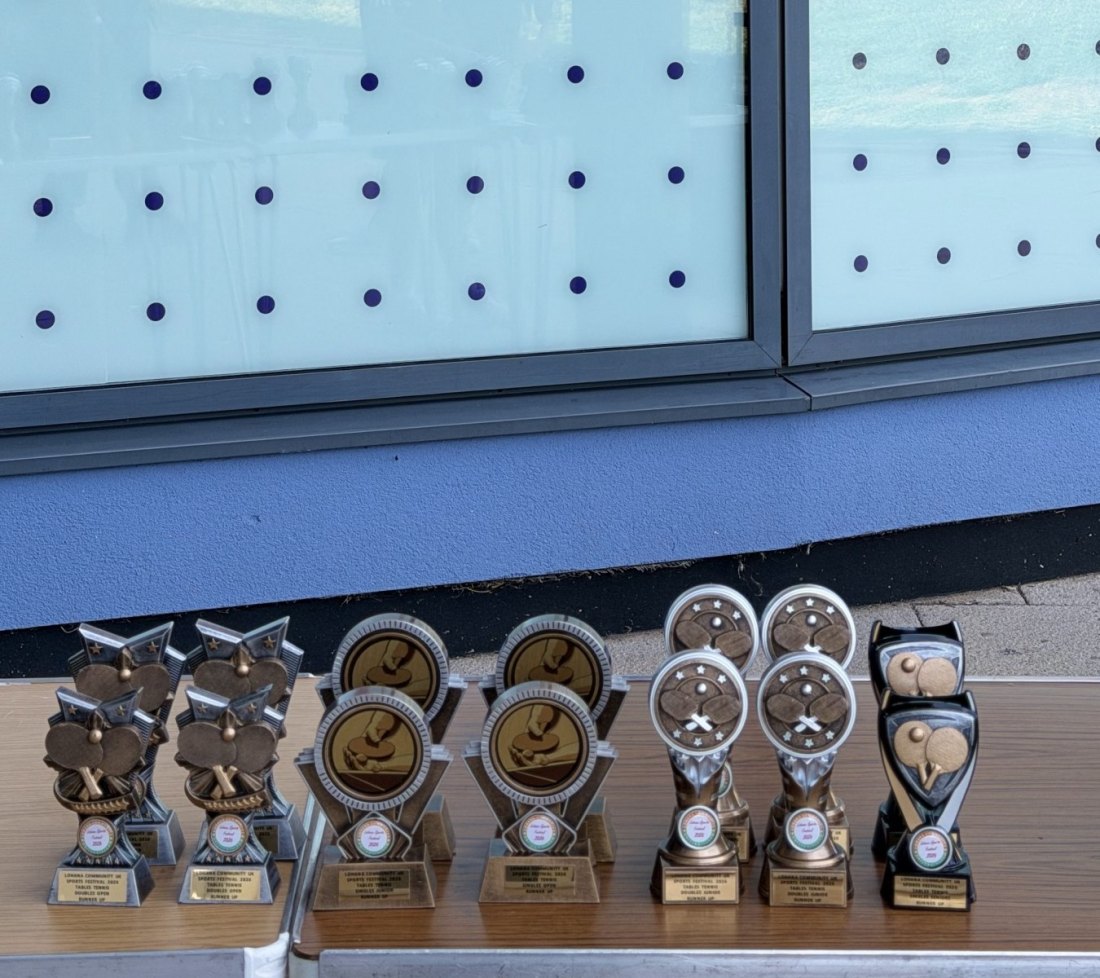 The trophy table, Festival Day at Hertfordshire Sports Village, Lohana Sports Festival 2026